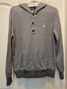 Nixon Men's Hooded Knit Pullover Sweater - Gray